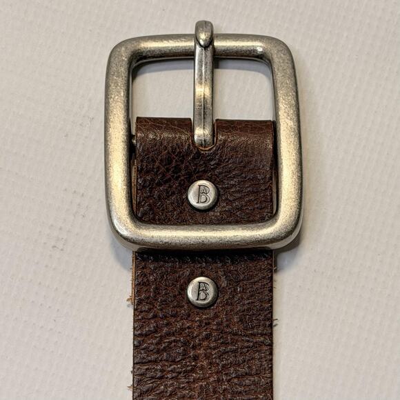 Bill Adler Genuine Leather Belt Mens 36 Brown Silver Buckle Casual Style 12516 - Picture 2 of 11